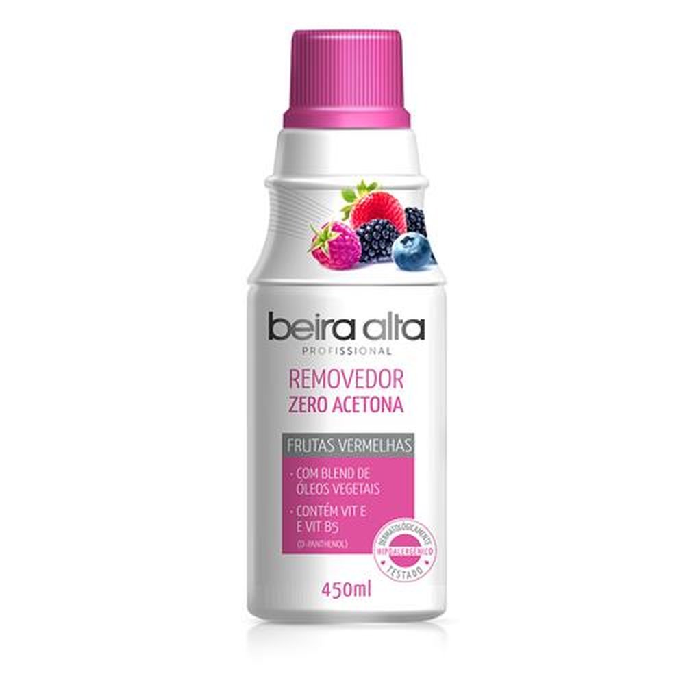 Removedor De Esmalte Zero Acetona Frutas Vermelhas 450Ml (Caixa Com 12 Unidades)