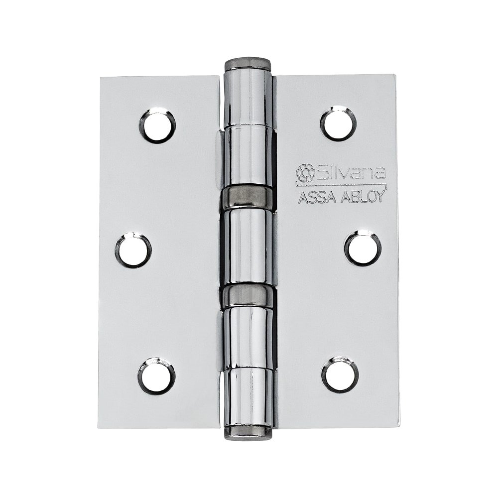 Dobradiça Porta Silvana Pino Reto com Rolamento 891x3.1/2x3 Cromado com Parafuso - Embalagem com 3 Unidades