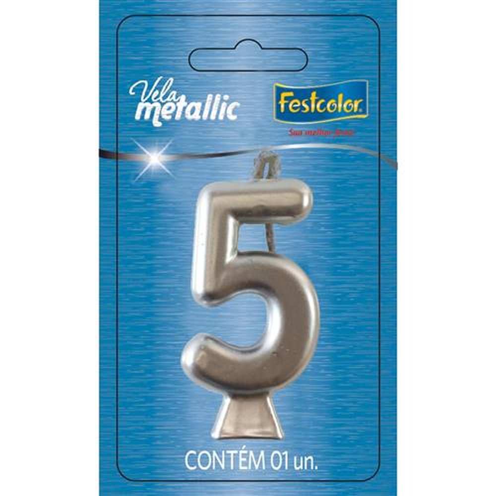 Vela Metallic Prata N 5