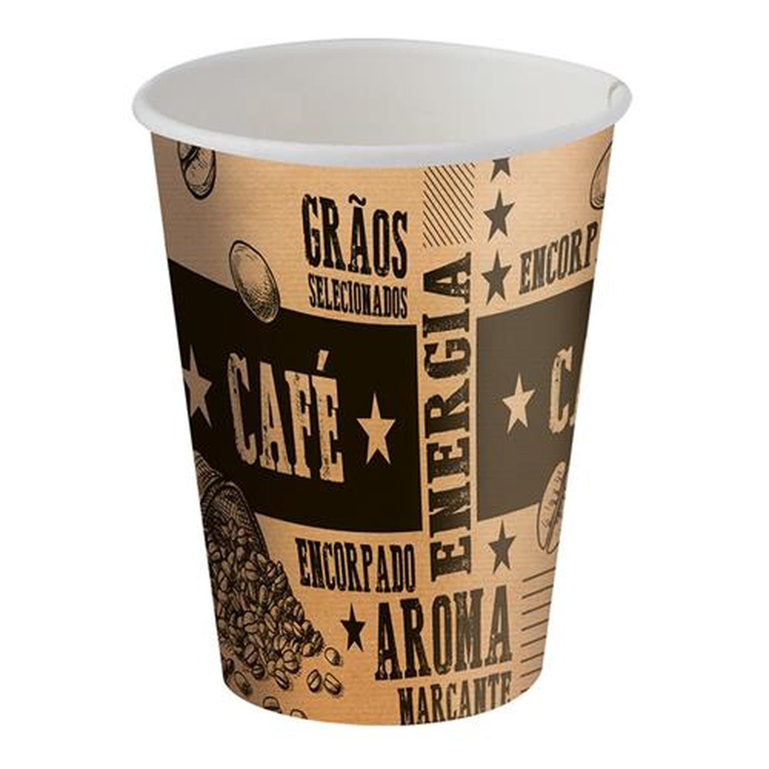 Copo Papel 200Ml Frases Kraft