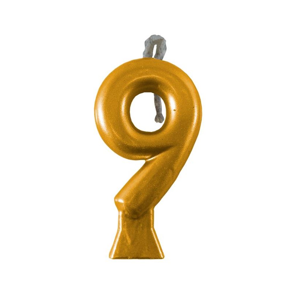 Vela Metallic Ouro N 9