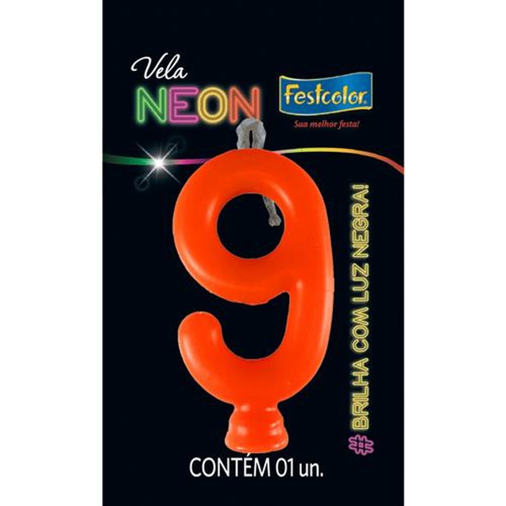 Vela Neon Laranja N 9