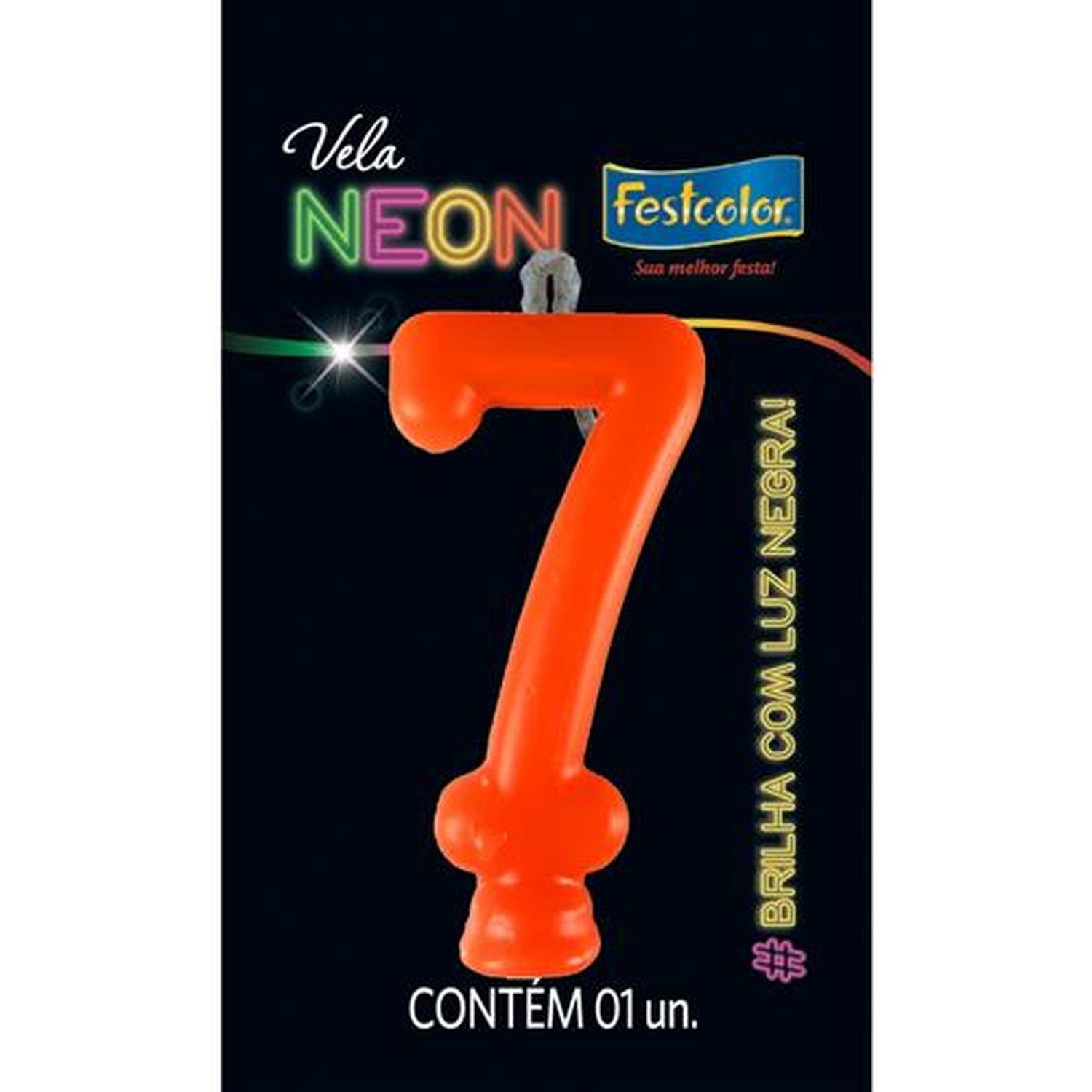 Vela Neon Laranja N 7