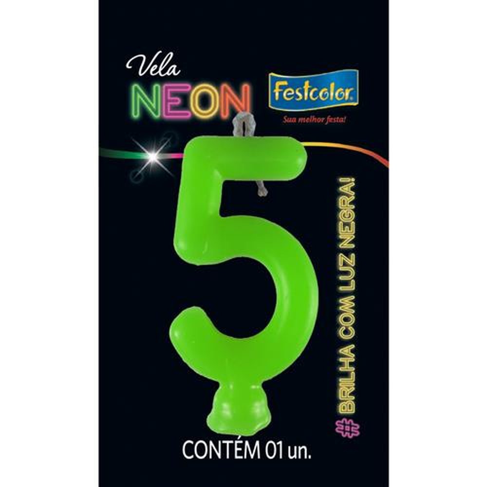 Vela Neon Verde N 5