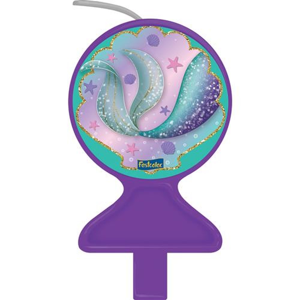 Vela Plana Sereia - Embalagem com 1 unidade.