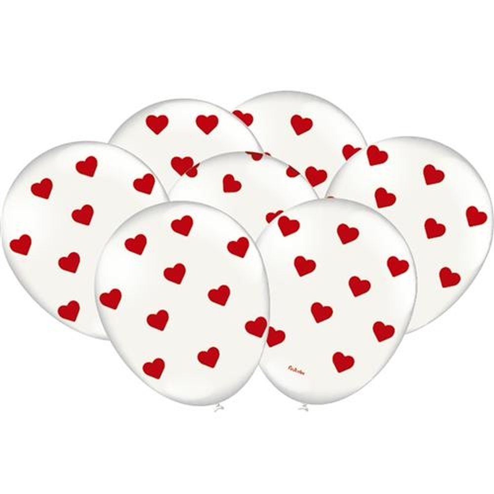 Balao Decorado Coracao - Embalagem com 25 unidades.