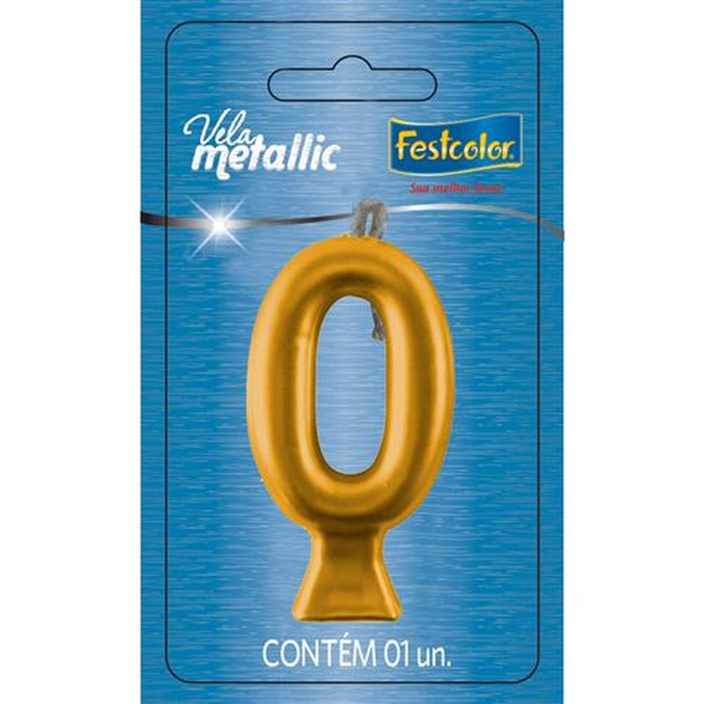 Vela Metallic Ouro N 0