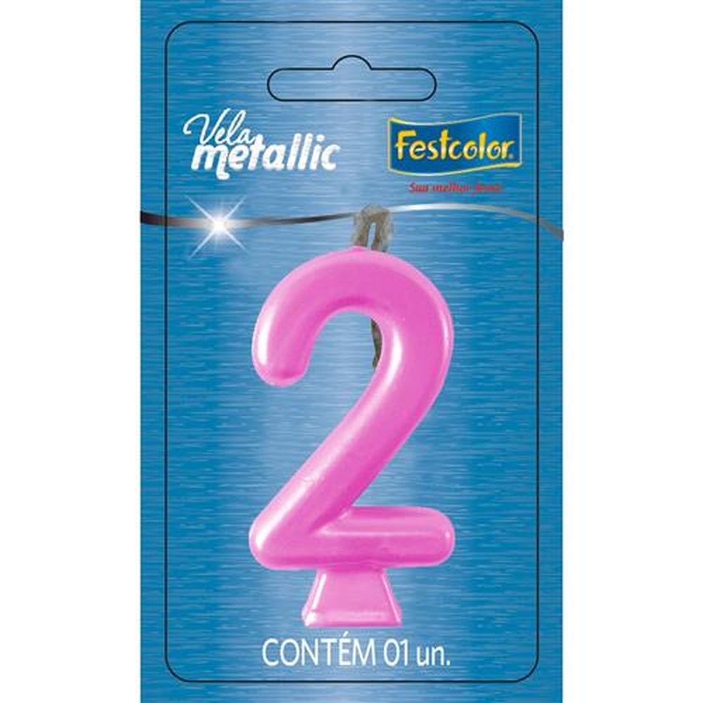 Vela Metallic Rosa N 2