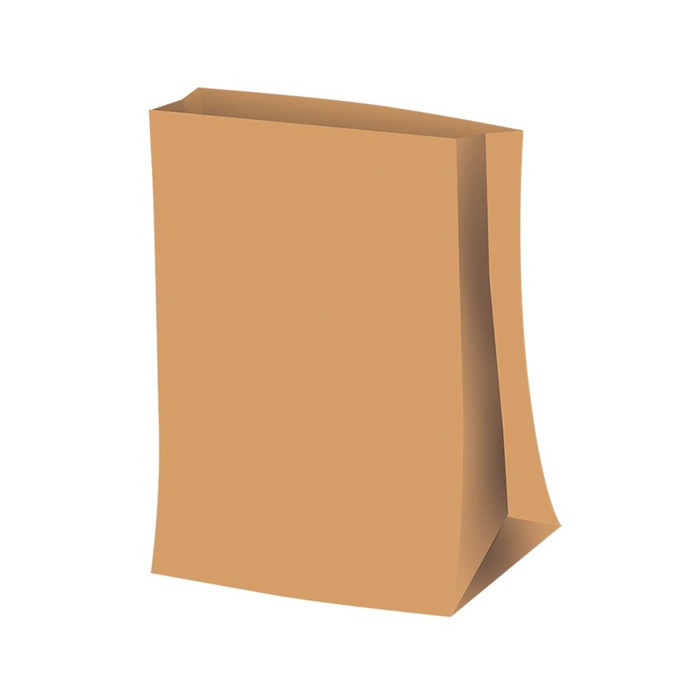 Saco Para Viagem M Liso Kraft - Embalagem com 50 unidades.