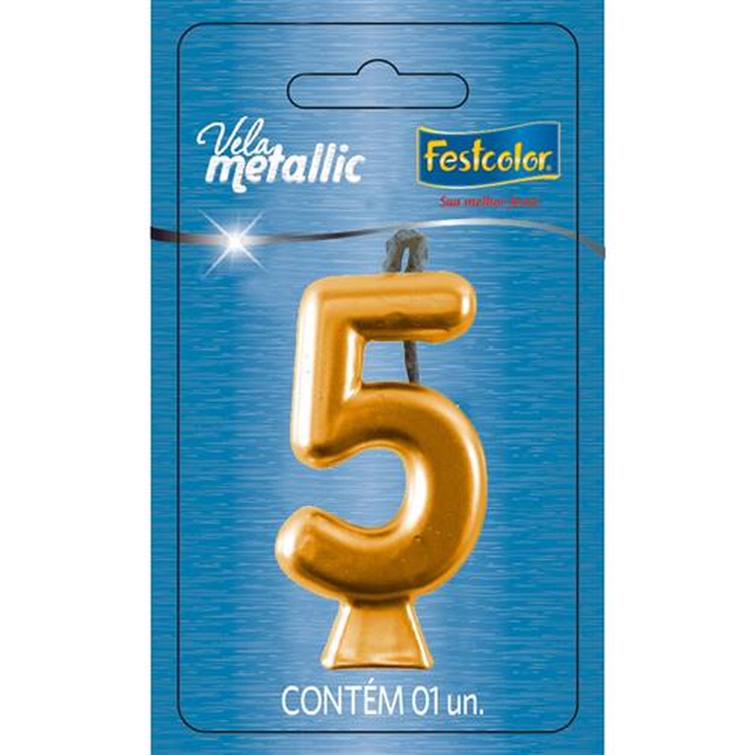 Vela Metallic Ouro N 5