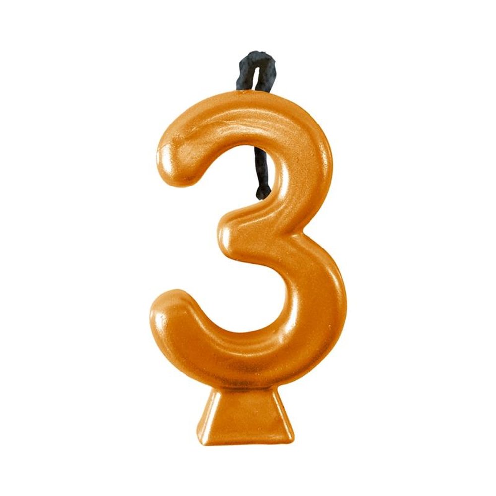 Vela Metallic Ouro N 3