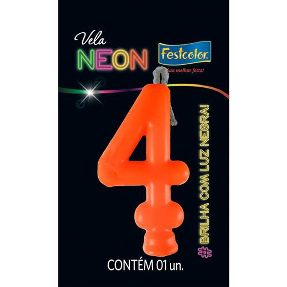Vela Neon Laranja N 4