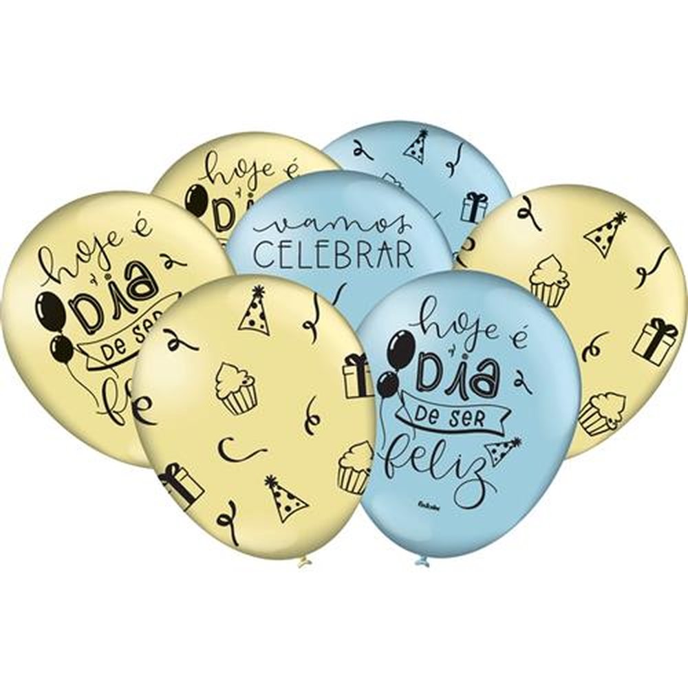 Balao Azul Amarelo Celebre A Vida