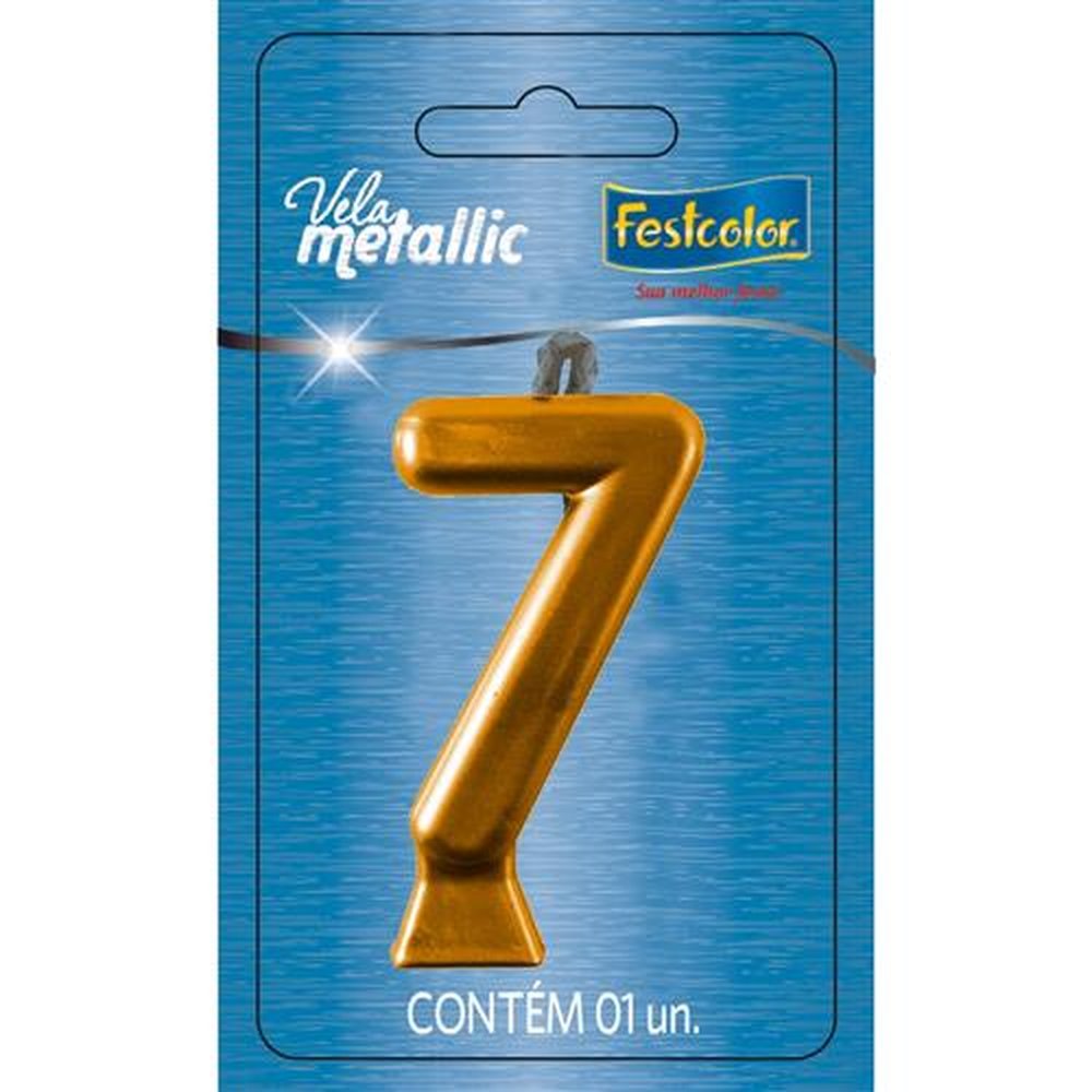 Vela Metallic Ouro N 7