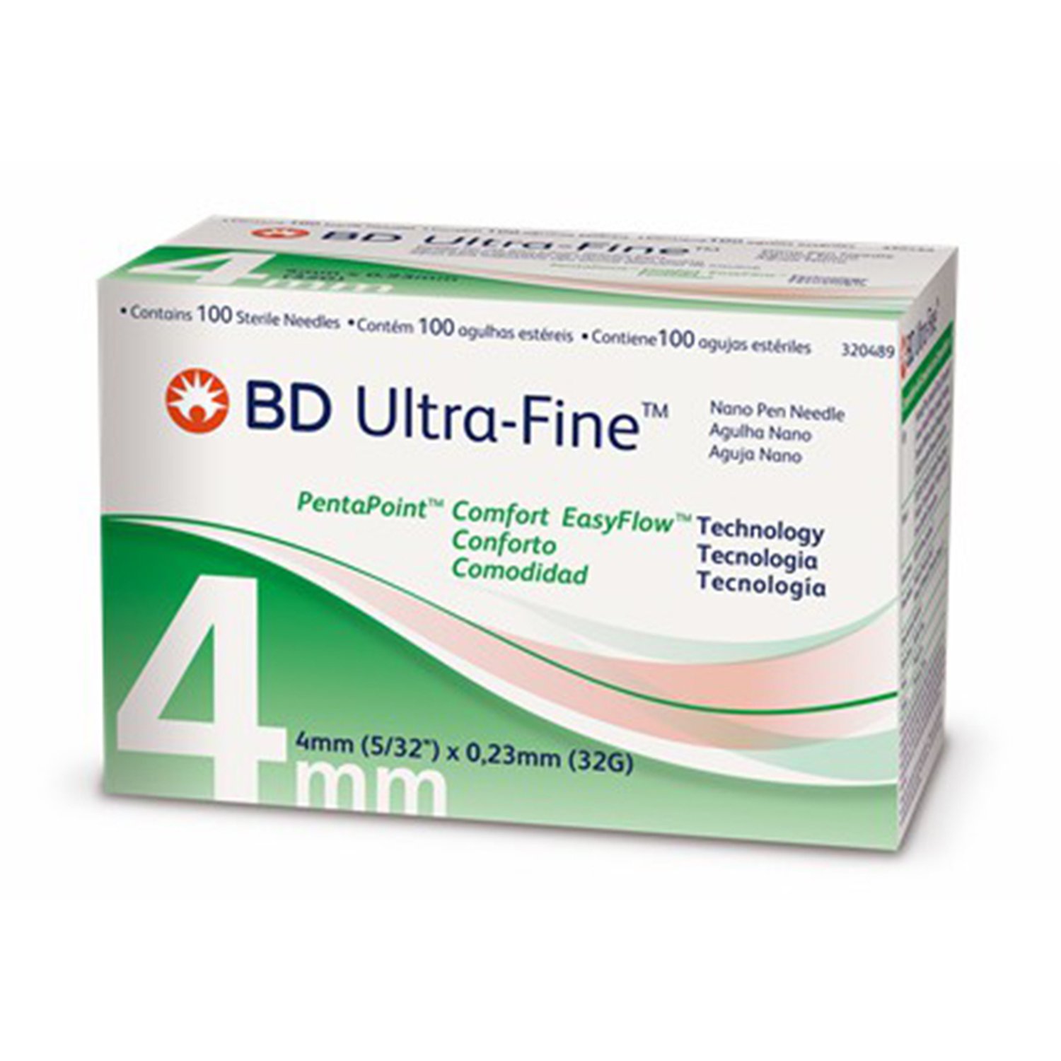 Agulha Caneta Insulina Bd 4Mm Pentapoint Easyflow Com 100 Unidades