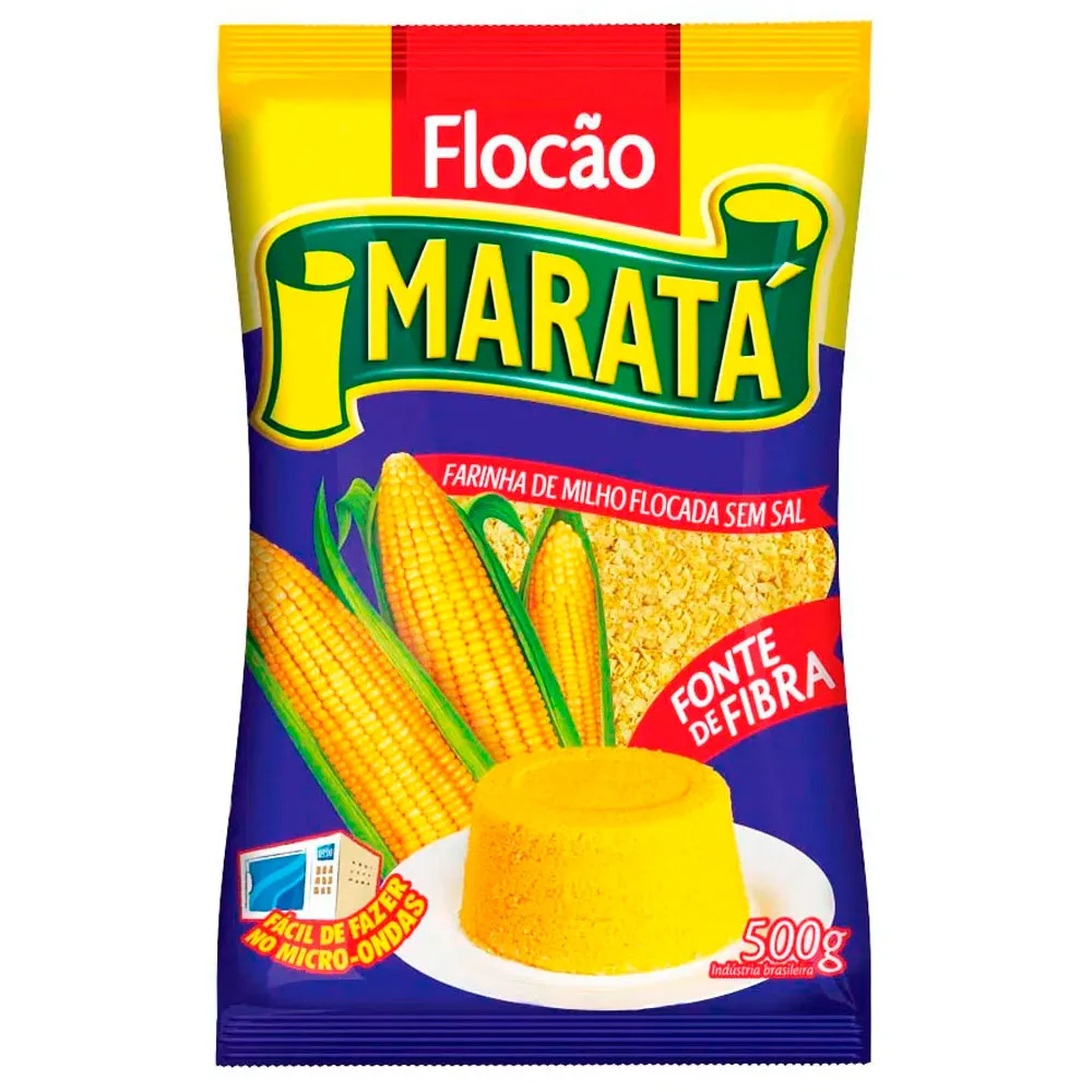Flocão de Milho Marata 500g - Fardo com 20 Unidades