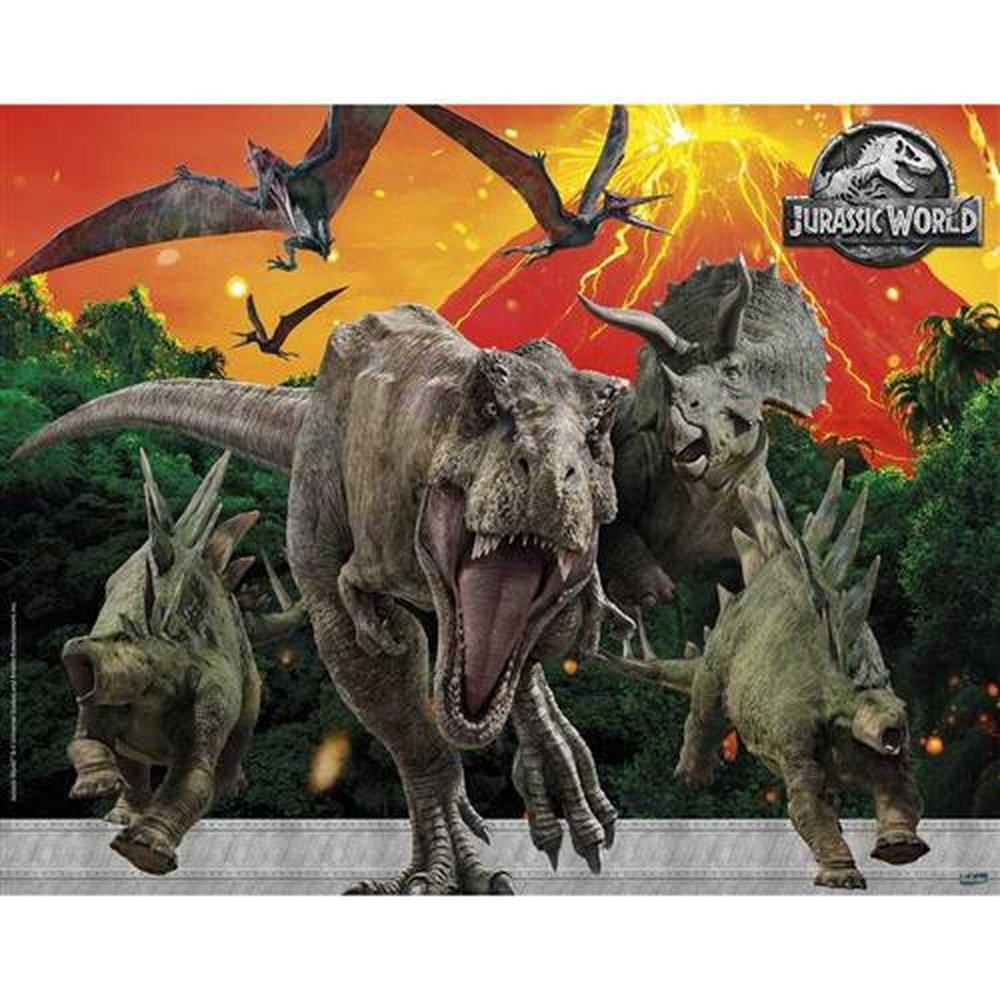 Painel Decom Gigante Em Tecido Jurassic World 2