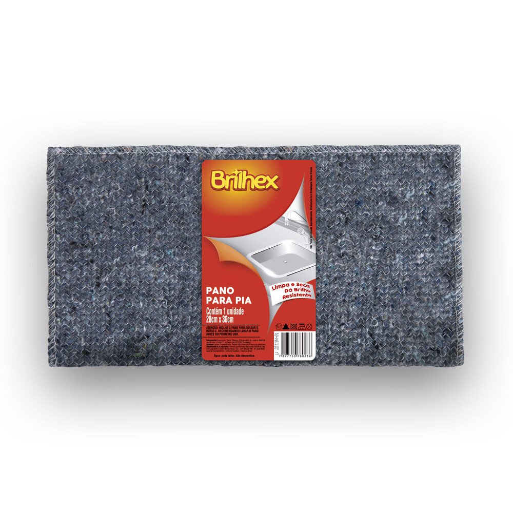 Pano de Pia Azul 28x30 - Marca Brilhex Fardo Com 24