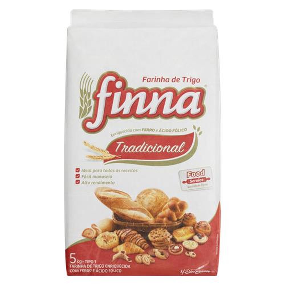 Farinha De Trigo Finna Tradicional Papel 5Kg