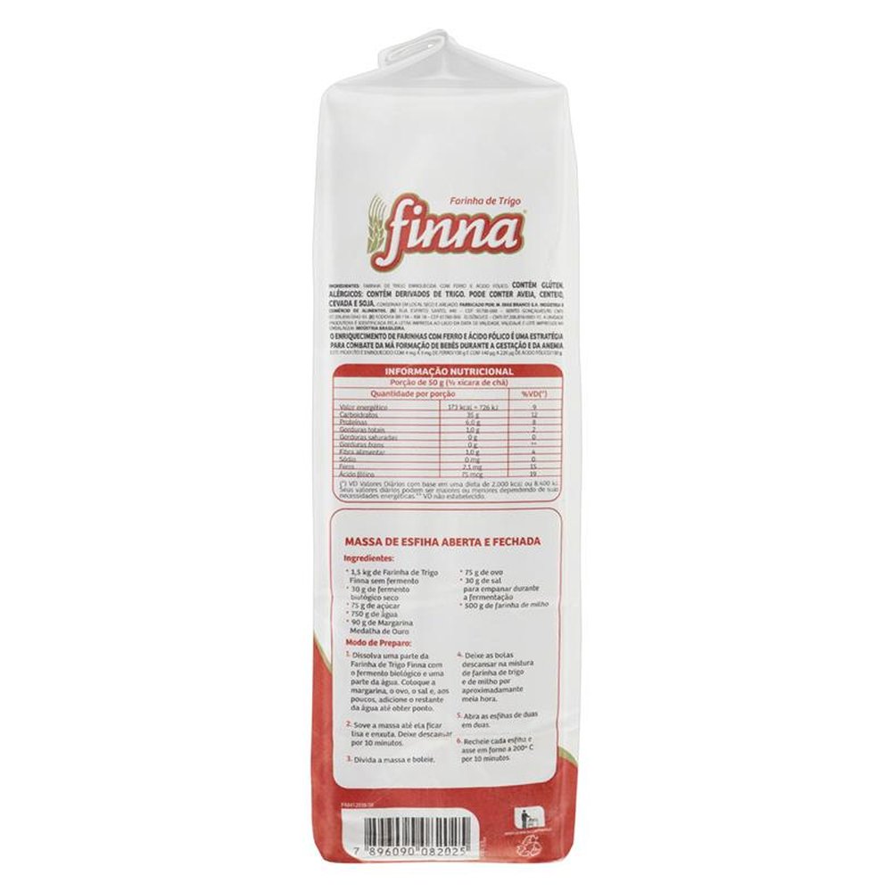 Farinha De Trigo Finna Tradicional Papel 5Kg