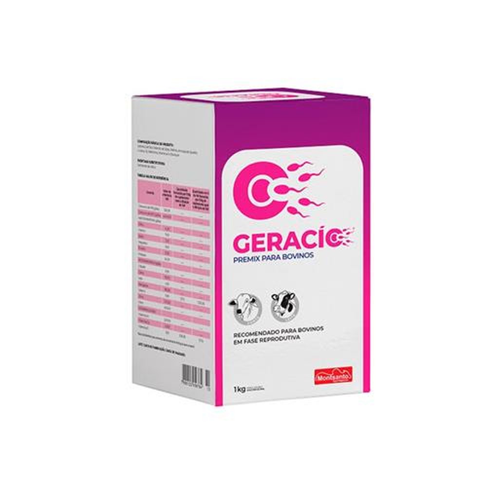 Geracío 1kg - Montsanto - Premix Desenvolvido Para Melhorar a Reprodução Bovina Garantindo Cio Fértil