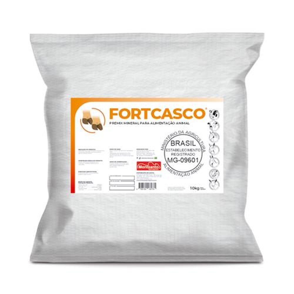 Fortcasco 10kg - Montsanto - Premix Mineral , Saúde para os Cascos dos Animais, Diminui Doença Nos Cascos.
