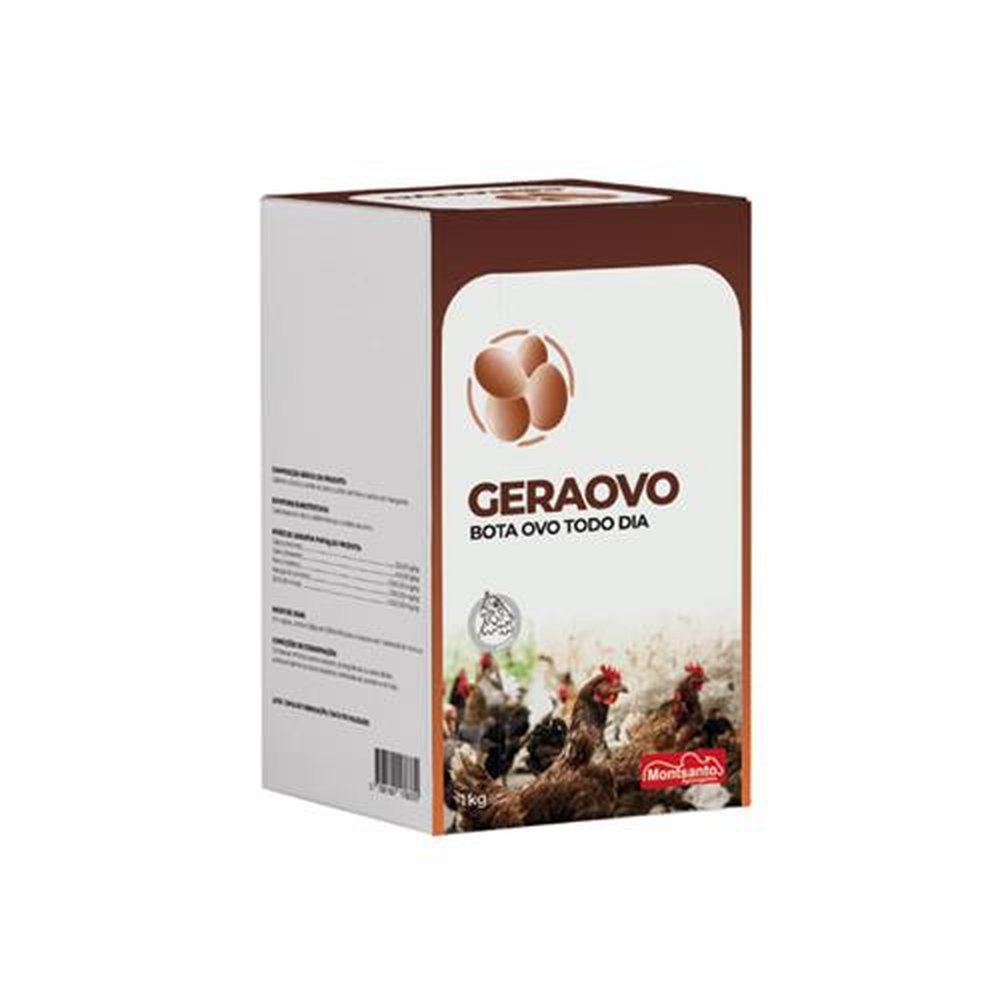 Geraovo 1kg - Montsanto - Premix Para Aves de Postura, Bota Ovo Todo Dia, Cascas Mais Resistentes.