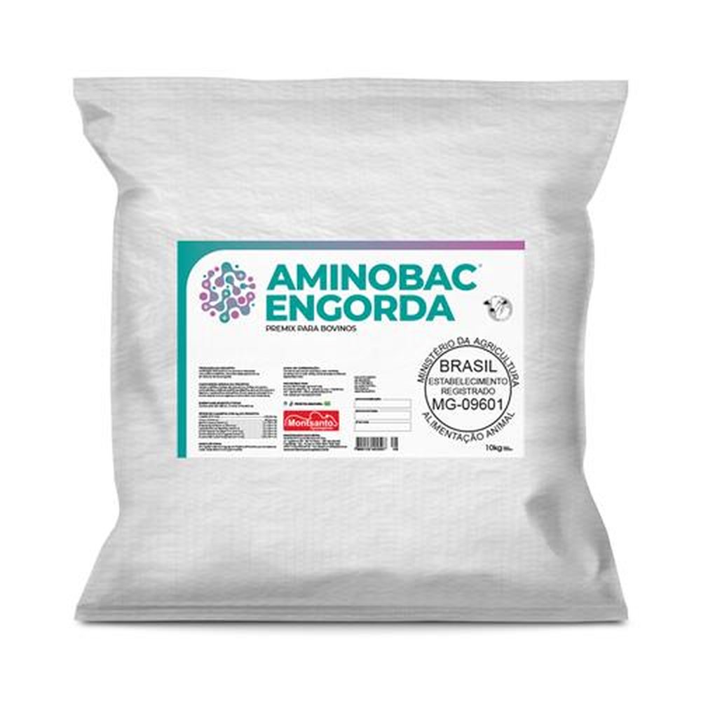 Aminobac Engorda 10 kg - Montsanto - Premix Mineral com Aditivo Probiótico e anti-sodomia.