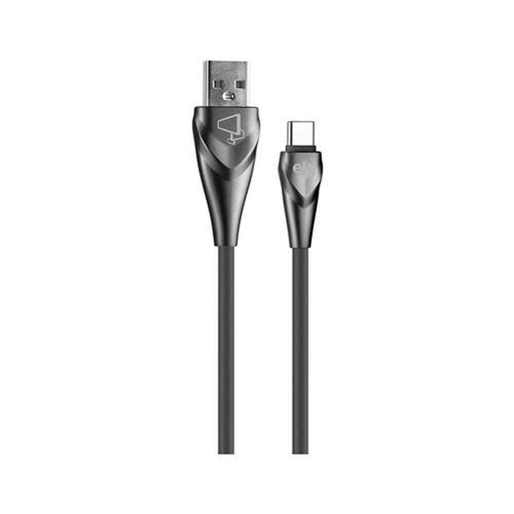 Cabo Usb Tipo-C - Conectores Em Aluminio - 1 Metro - Cinza - ALCGY