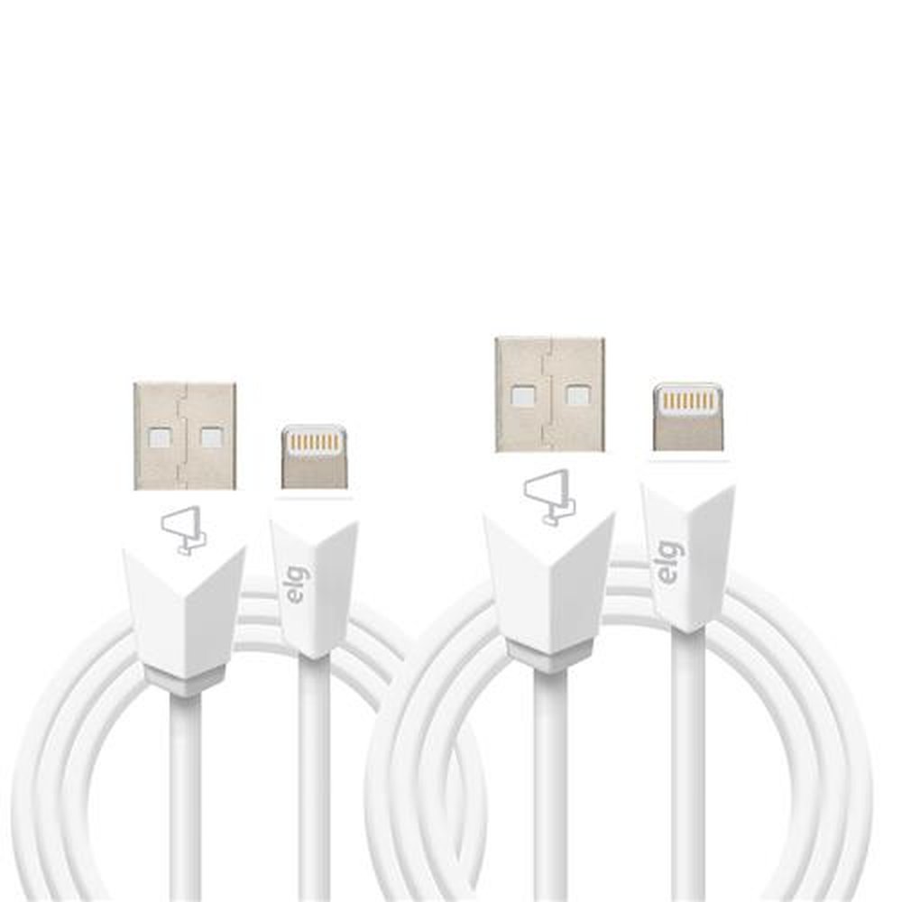 2 Cabos LightningLIGHTNING 8 Pinos - USB 1 Metro e 2 Metros - CMB812WH
