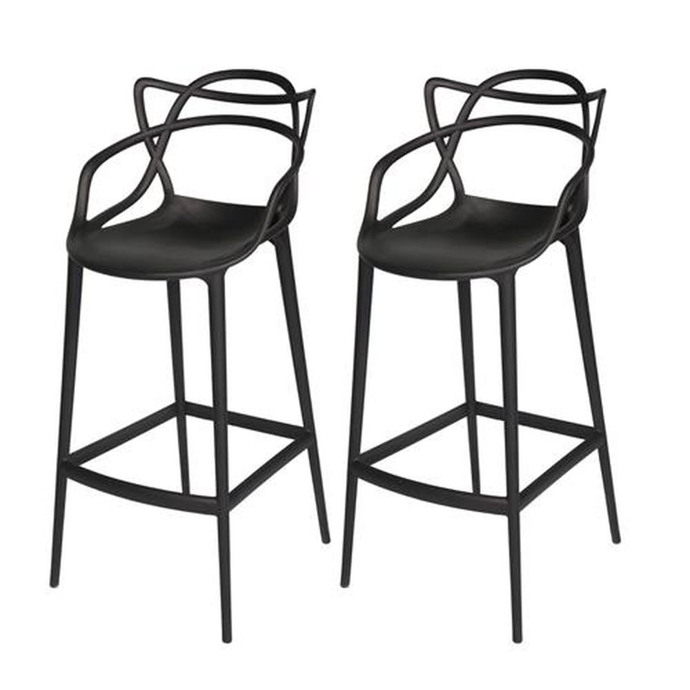 Kit Com 2 Banquetas Masters Allegra Pretas - ALTAS