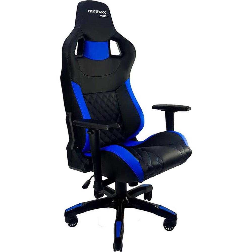 Cadeira Gamer MX15 Giratoria Preto/Azul - MYMAX