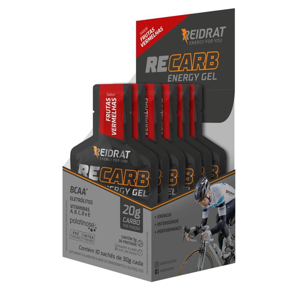 Recarb Energy Gel (Display 10 sachês 30g) - Frutas Vermelhas
