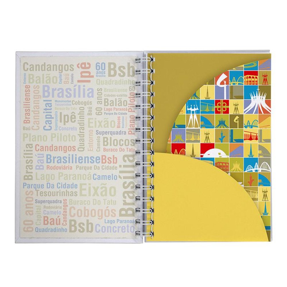 Caderno Capa Dura A5 Brasília Sessentona Colorido