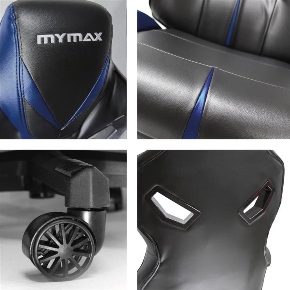 Cadeira Gamer MX8 Giratoria Preto/Azul - MYMAX