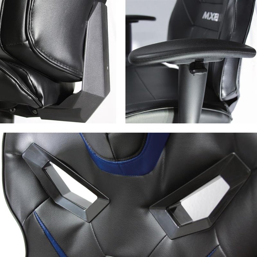 Cadeira Gamer MX8 Giratoria Preto/Azul - MYMAX