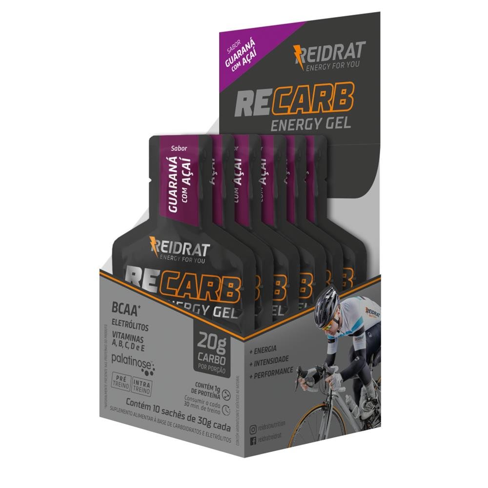 Recarb Energy Gel (Display 10 sachês 30g) - Guaraná com Açaí