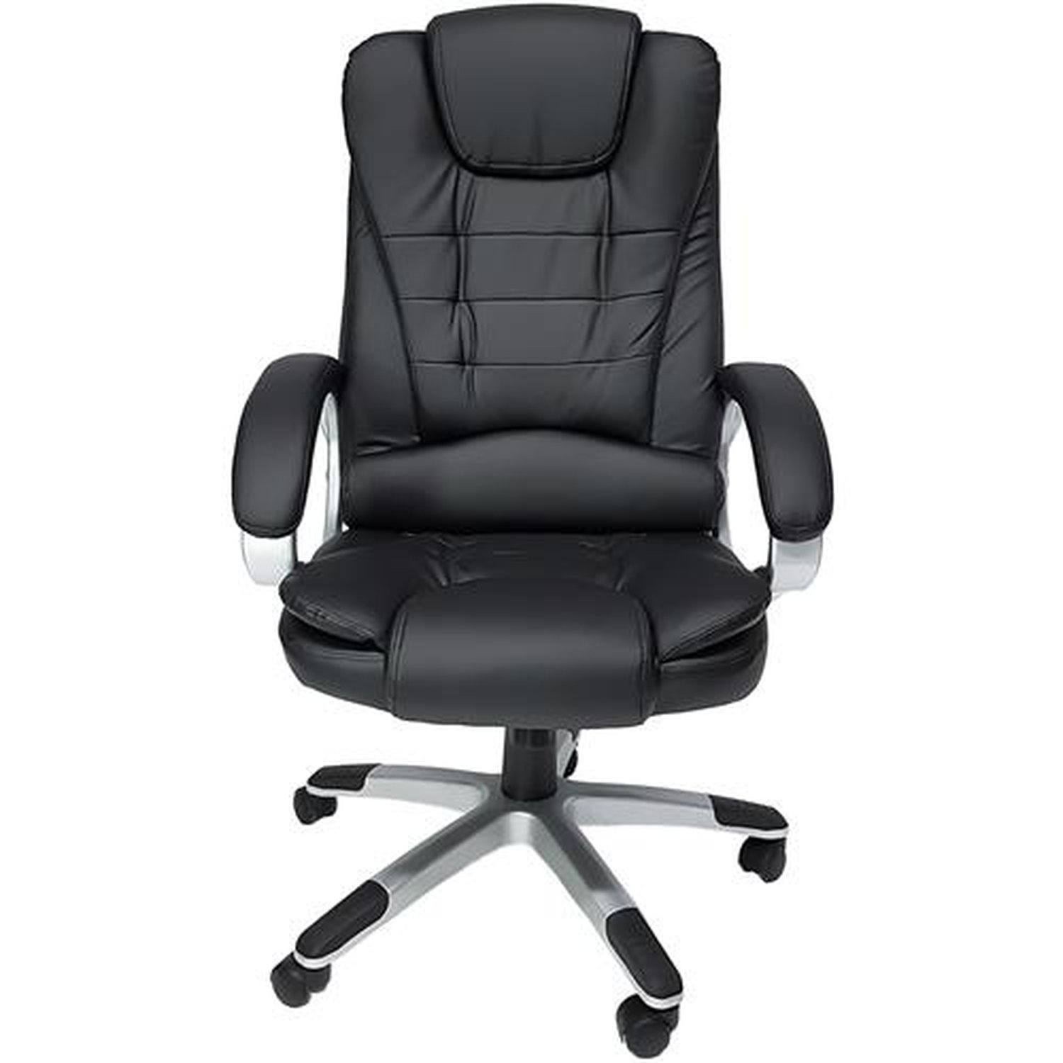 Cadeira Presidente Elegant em Couro PU Giratoria Preto - MYMAX