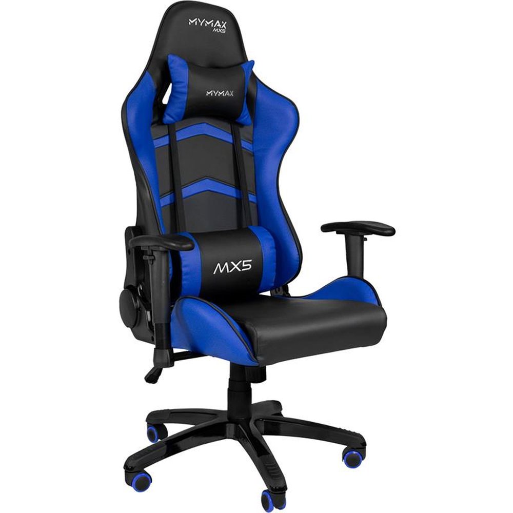 Cadeira Gamer MX5 Giratoria Preto/Azul - MYMAX