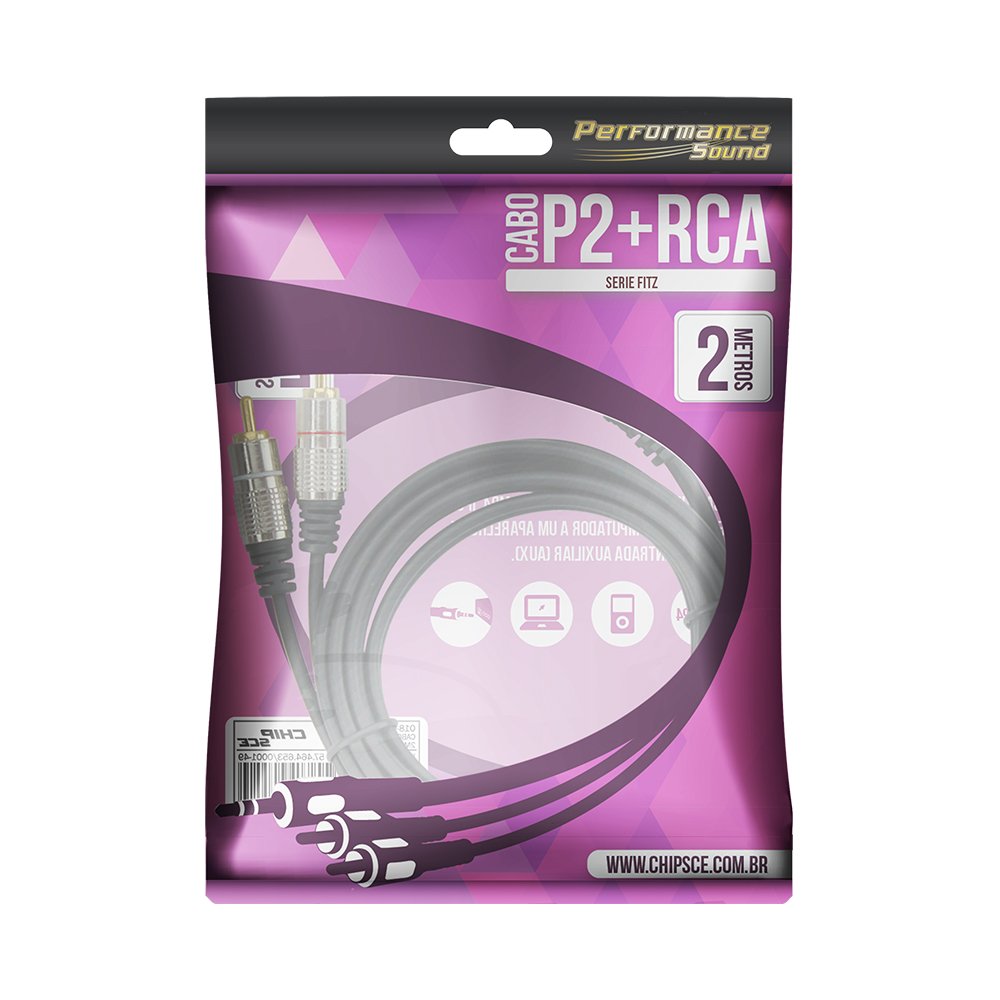 Cabo Audio Estereo P2 X 2rca 2mts Preto Pix - 018-0702