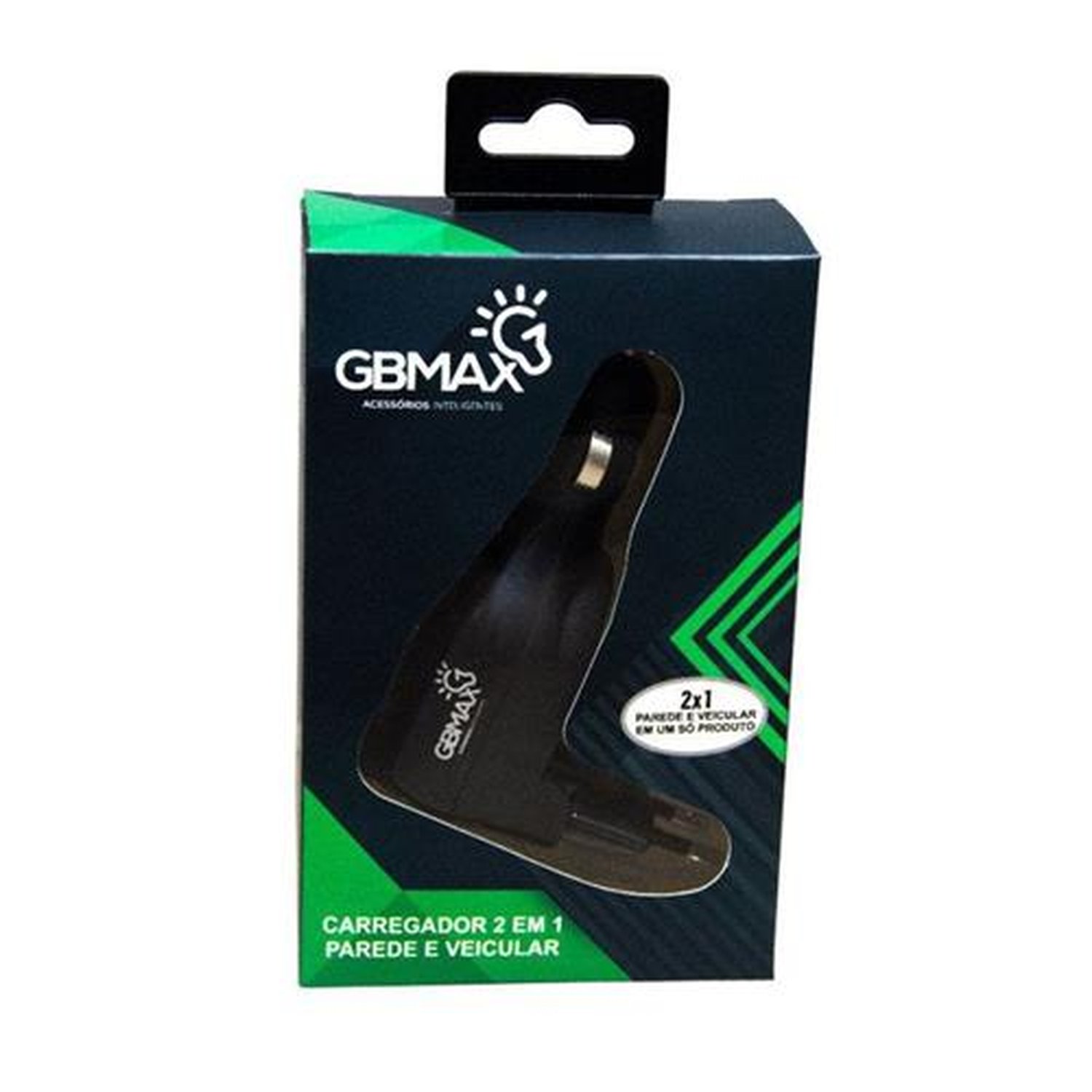 Carregador 2 em 1 Parede e veicular Gbmax Preto