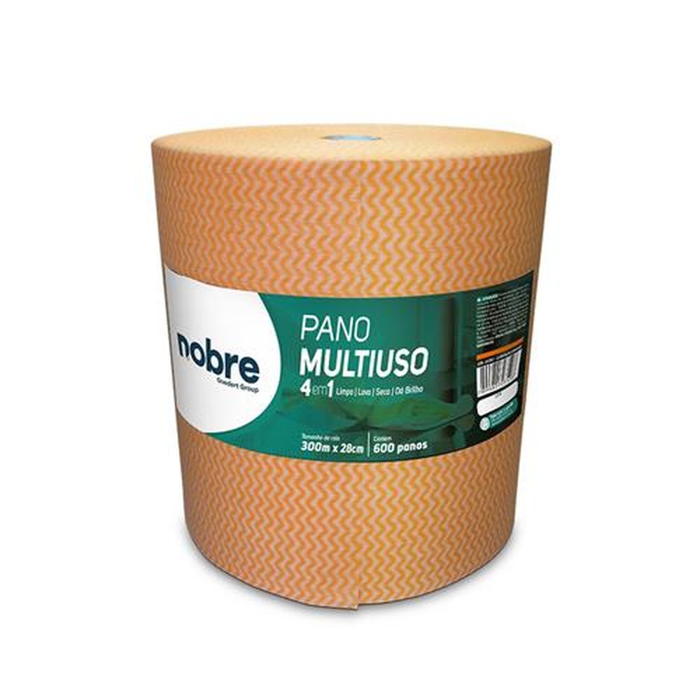 Pano Multiuso Slim Rolo Com 28Cm X 300M Picotado Aproximadamente 50Cm Laranja Nobre