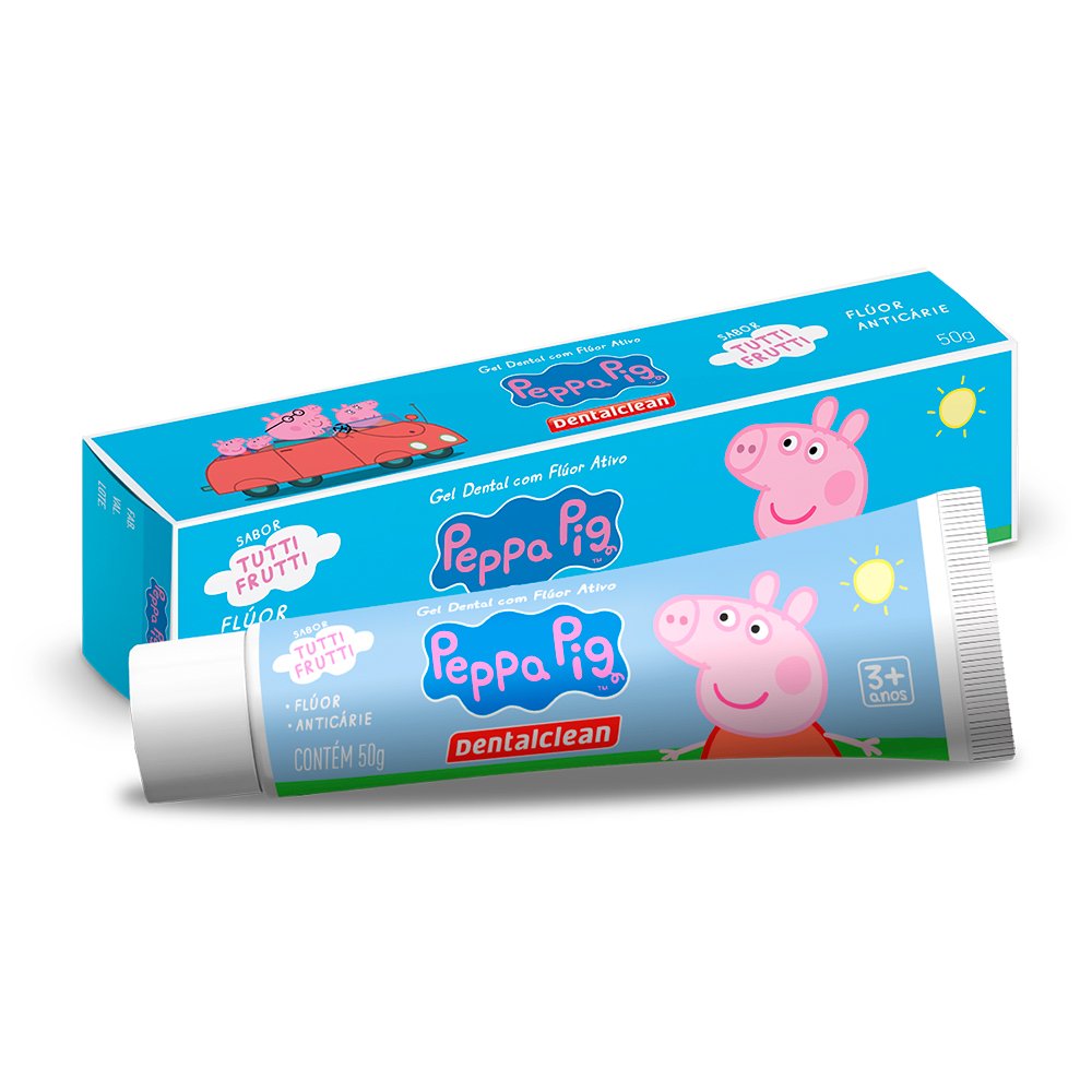 Creme Dental Infantil Peppa Pig com fluor sabor Tutti Frutti 50g (Emb. Com 36 unidades cada) | Dentalclean
