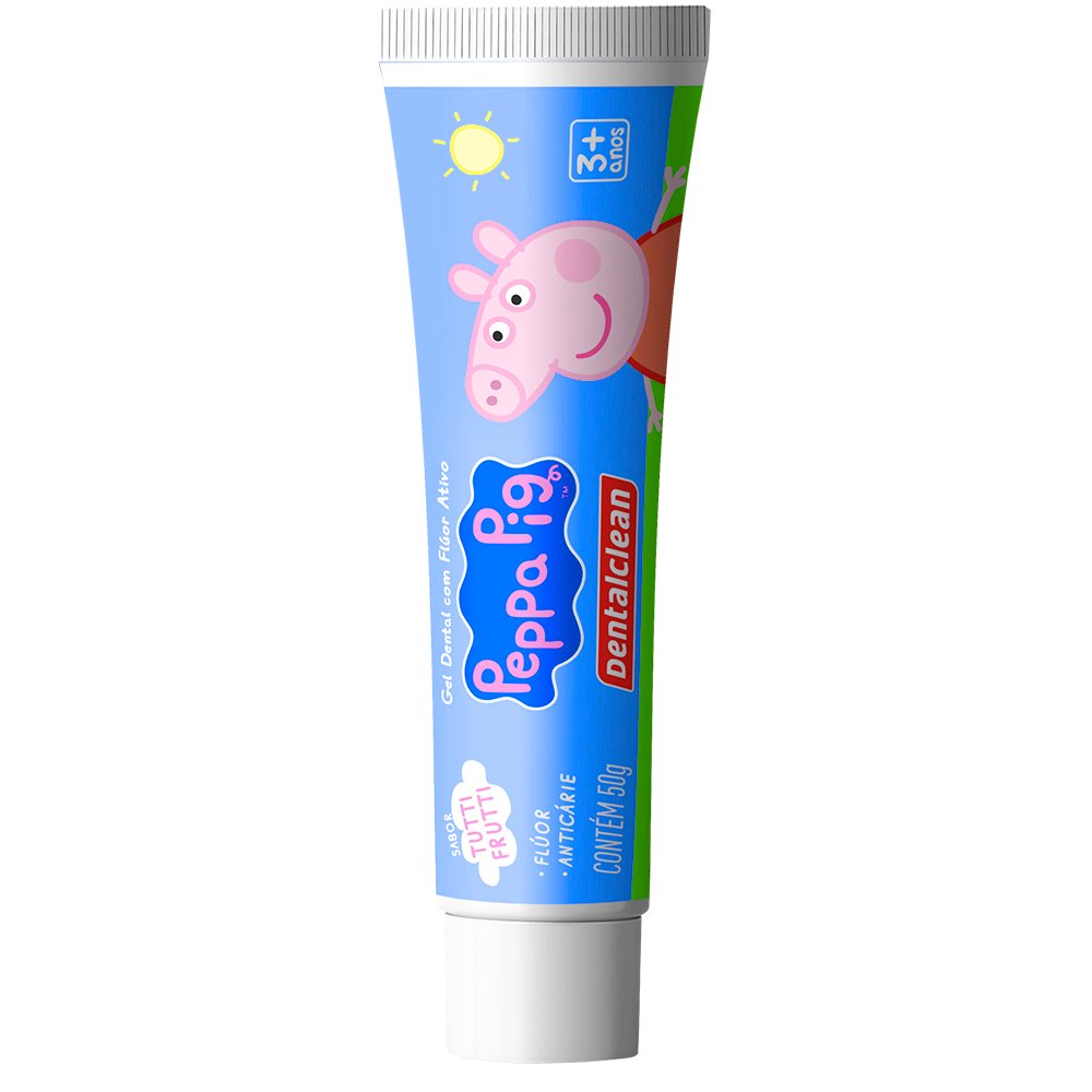 Creme Dental Infantil Peppa Pig com fluor sabor Tutti Frutti 50g (Emb. Com 36 unidades cada) | Dentalclean
