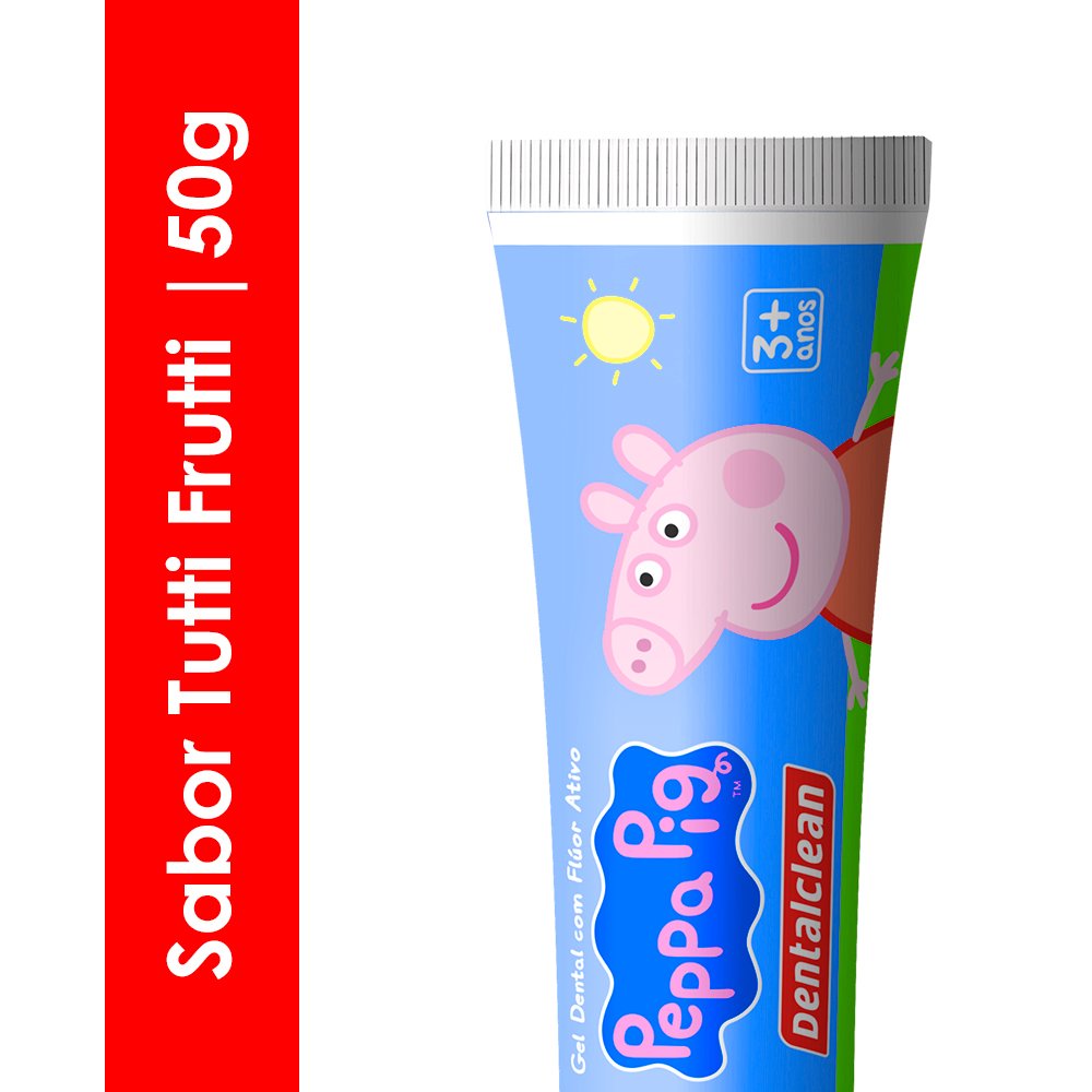 Creme Dental Infantil Peppa Pig com fluor sabor Tutti Frutti 50g (Emb. Com 36 unidades cada) | Dentalclean