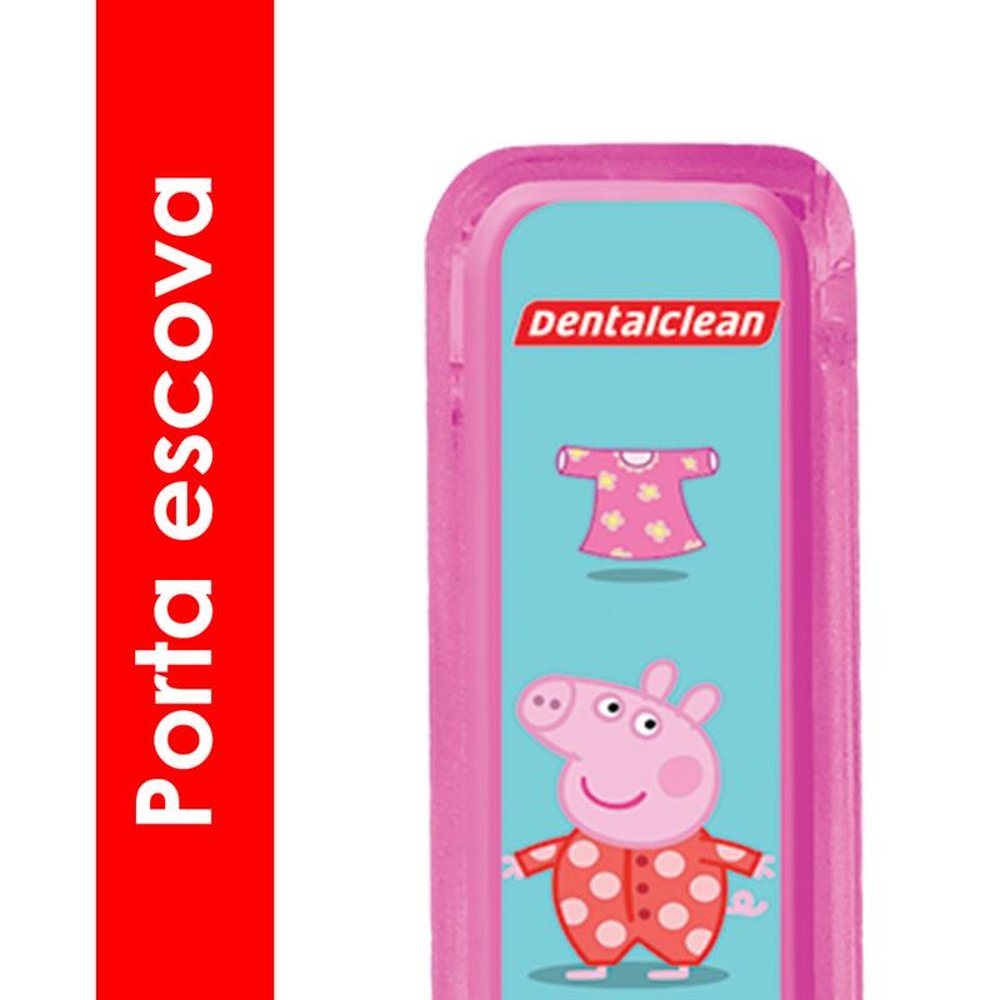 Kit Escolar c/ Escova Dental Infantil Macia e Estojo - Para levar na escola - Com os personagens da Peppa Pig (Emb. 36 un.) | Dentalclean