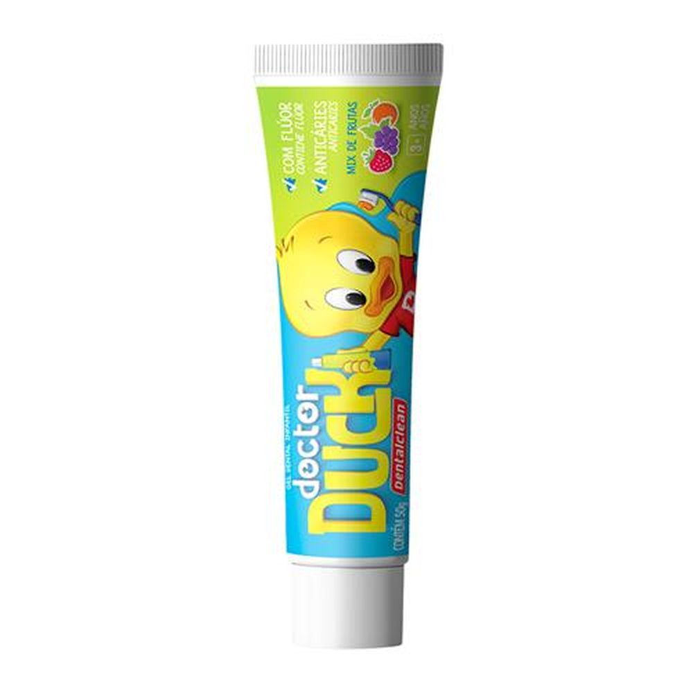 Creme Dental Infantil Doctor Duck Com Fluor Sabor Tutti Frutti 50g Embalagem Com 36 Unidades Cada Dentalclean