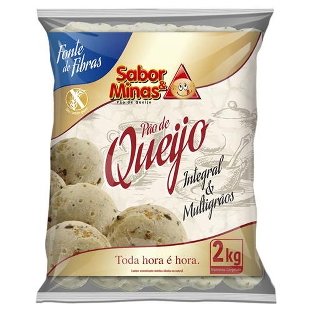 Pão de queijo Sabor & Minas Multigrãos 2 kg (Emb. contém 6 pacotes de 2 kg)