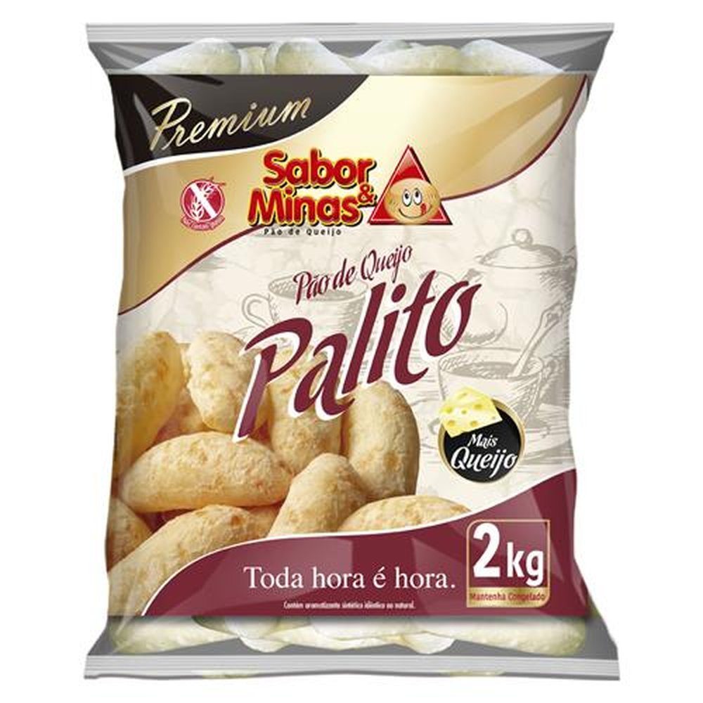 Pão de queijo Sabor & Minas Premium palito 2 kg (Emb. contém 6 pacotes de 2 kg)