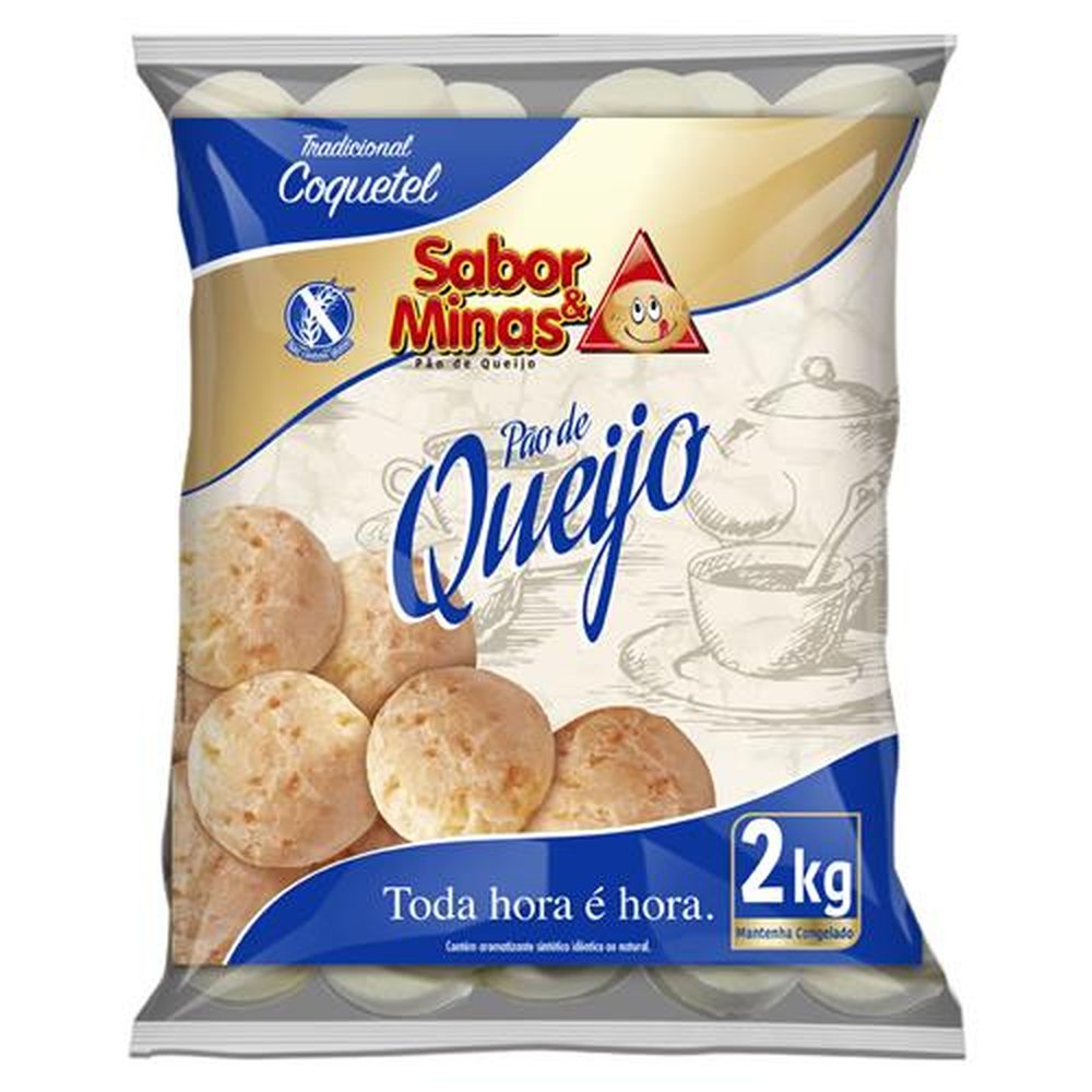 Pão de queijo Sabor & Minas Coquetel 2 kg (Emb. contém 9 pacotes de 2 kg)
